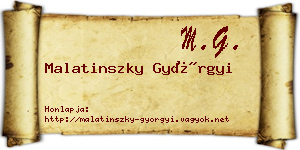 Malatinszky Györgyi névjegykártya