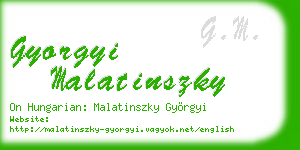 gyorgyi malatinszky business card